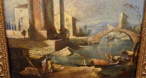 XVIIIe siècle - "Capricci" avec des ruines architecturales Francesco Guardi (Venise 1712-1793)